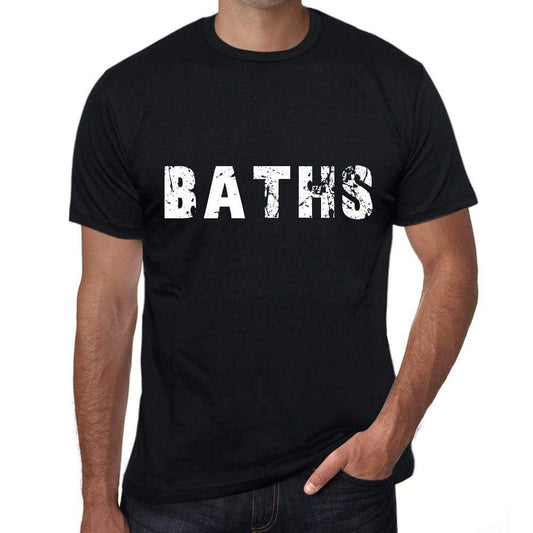 Baths Mens Retro T Shirt Black Birthday Gift 00553 - Black / Xs - Casual