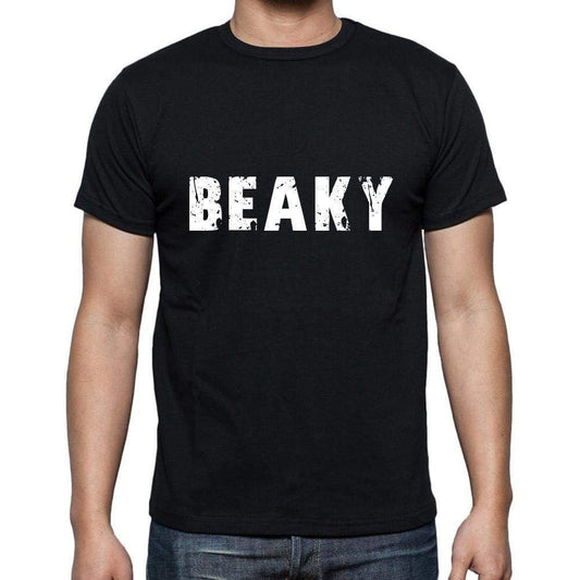 Beaky Mens Short Sleeve Round Neck T-Shirt 5 Letters Black Word 00006 - Casual