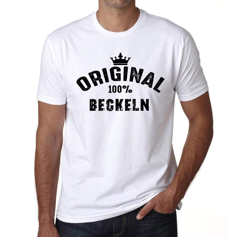 Beckeln 100% German City White Mens Short Sleeve Round Neck T-Shirt 00001 - Casual