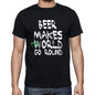 Beer World Goes Round Mens Short Sleeve Round Neck T-Shirt 00082 - Black / S - Casual