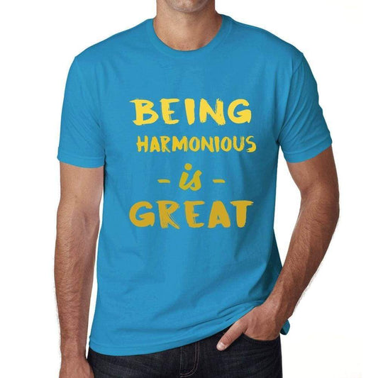 Being Harmonious Is Great Mens T-Shirt Blue Birthday Gift 00377 - Blue / Xs - Casual