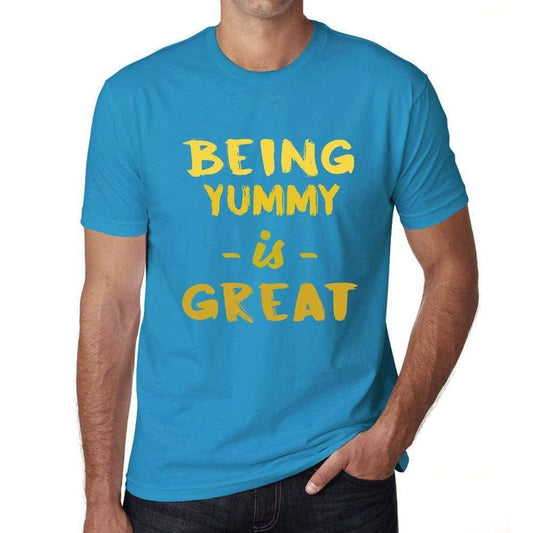 Being Yummy Is Great Mens T-Shirt Blue Birthday Gift 00377 - Blue / Xs - Casual