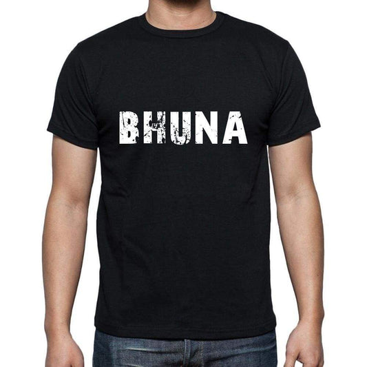 Bhuna Mens Short Sleeve Round Neck T-Shirt 5 Letters Black Word 00006 - Casual