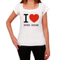 Burr Ridge I Love Citys White Womens Short Sleeve Round Neck T-Shirt 00012 - White / Xs - Casual