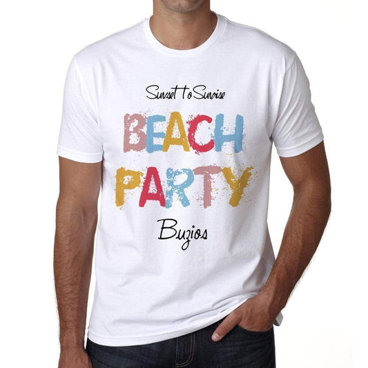 Buzios Beach Party White Mens Short Sleeve Round Neck T-Shirt 00279 - White / S - Casual