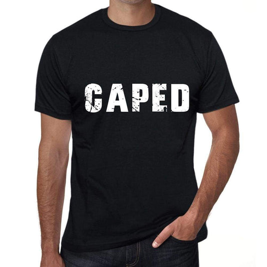 Caped Mens Retro T Shirt Black Birthday Gift 00553 - Black / Xs - Casual