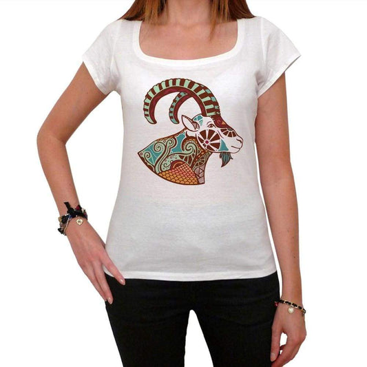 Capricorn Zodiac Sign White Womens T-Shirt 100% Cotton 00214