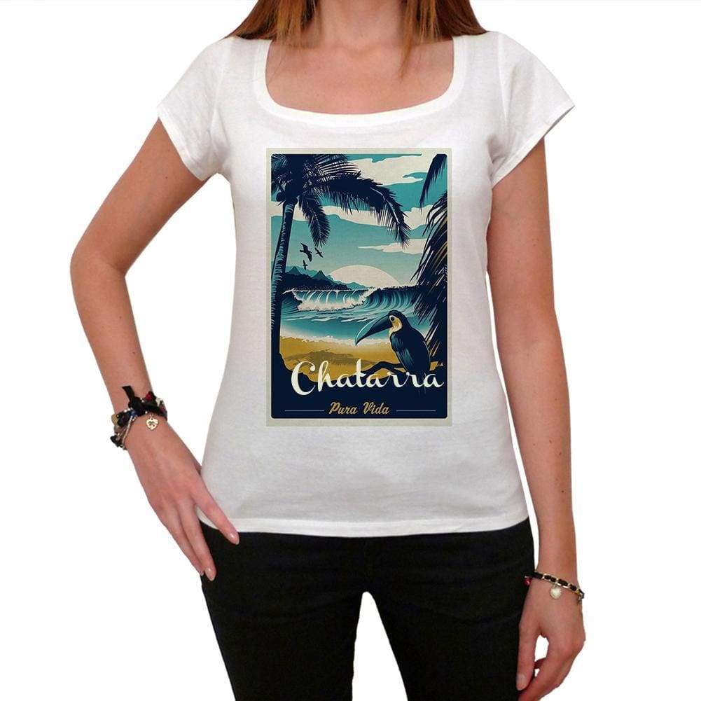 Chatarra Pura Vida Beach Name White Womens Short Sleeve Round Neck T-Shirt 00297 - White / Xs - Casual