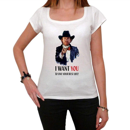 Chuck Norris Wants You Womens Short Sleeve Scoop Neck Tee 00218