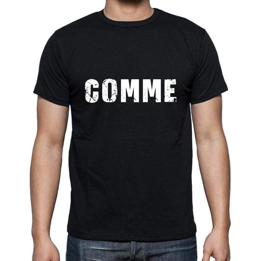 Comme Mens Short Sleeve Round Neck T-Shirt 5 Letters Black Word 00006 - Casual