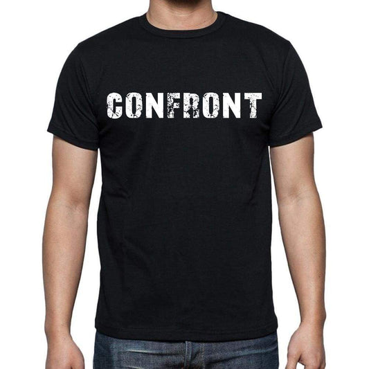 Confront White Letters Mens Short Sleeve Round Neck T-Shirt 00007