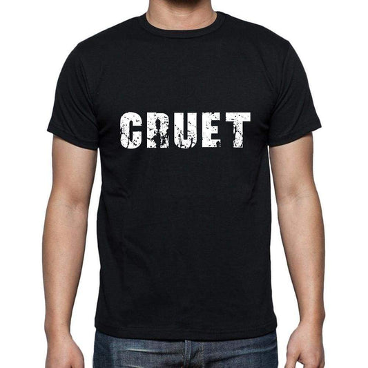 Cruet Mens Short Sleeve Round Neck T-Shirt 5 Letters Black Word 00006 - Casual