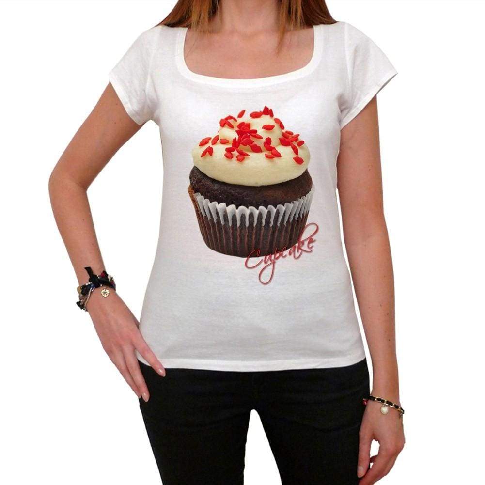 Cupcake Red Pearls Chocolate Womens Short Sleeve Scoop Neck Tee 00152