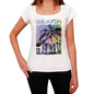 Davoli Beach Name Palm White Womens Short Sleeve Round Neck T-Shirt 00287 - White / Xs - Casual