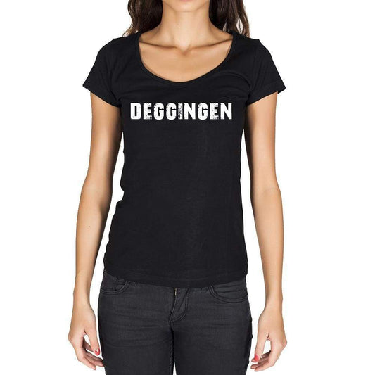 deggingen, German Cities Black, <span>Women's</span> <span>Short Sleeve</span> <span>Round Neck</span> T-shirt 00002 - ULTRABASIC