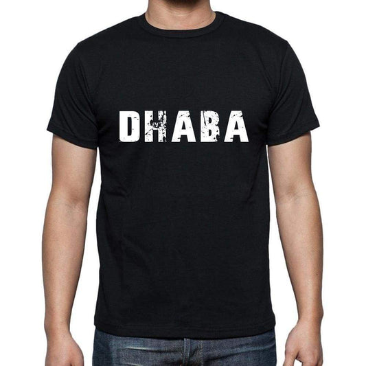 Dhaba Mens Short Sleeve Round Neck T-Shirt 5 Letters Black Word 00006 - Casual