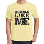 Double Like Me Yellow Mens Short Sleeve Round Neck T-Shirt 00294 - Yellow / S - Casual