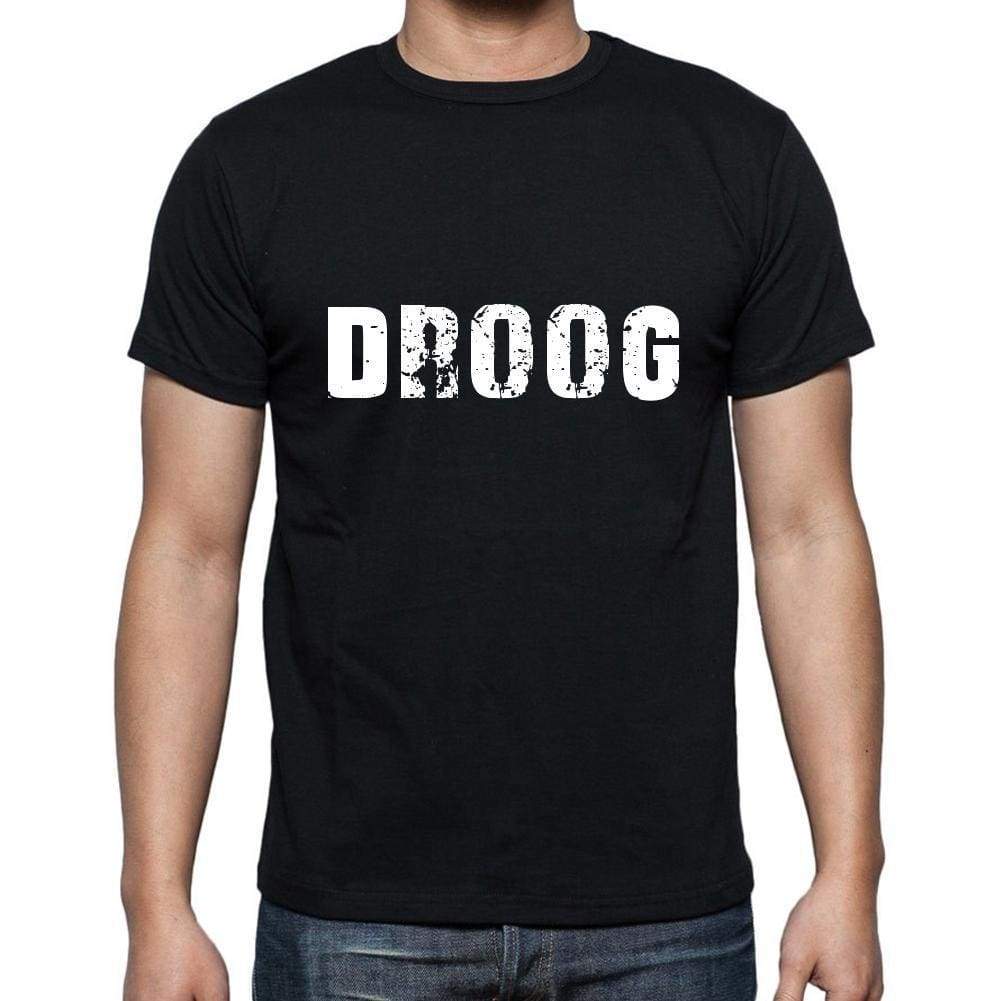 Droog Mens Short Sleeve Round Neck T-Shirt 5 Letters Black Word 00006 - Casual