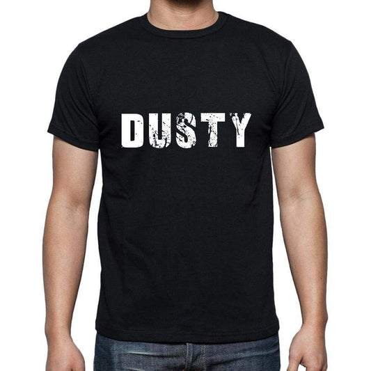 Dusty Mens Short Sleeve Round Neck T-Shirt 5 Letters Black Word 00006 - Casual