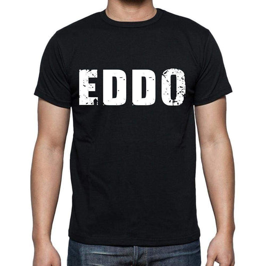 Eddo Mens Short Sleeve Round Neck T-Shirt 4 Letters Black - Casual