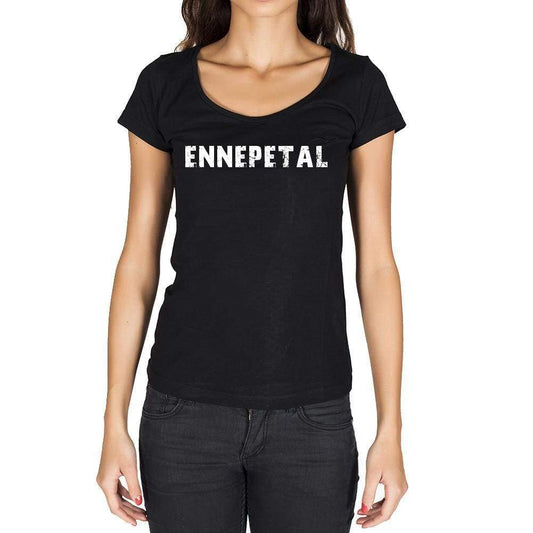 Ennepetal German Cities Black Womens Short Sleeve Round Neck T-Shirt 00002 - Casual