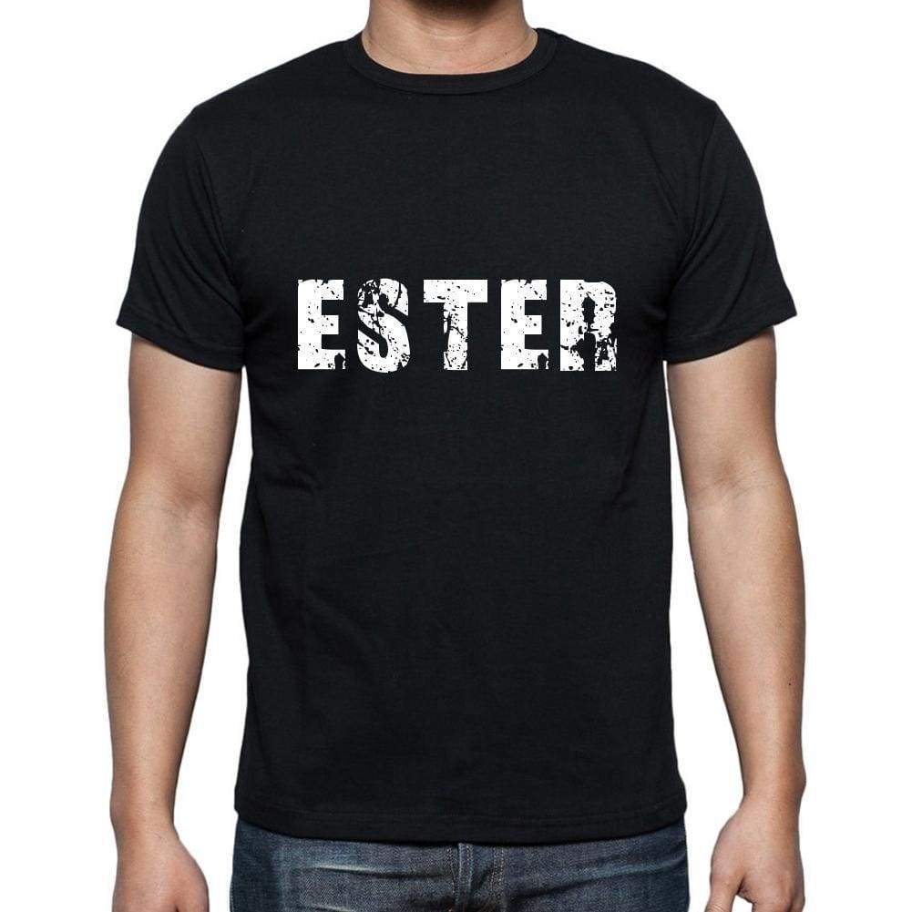 Ester Mens Short Sleeve Round Neck T-Shirt 5 Letters Black Word 00006 - Casual
