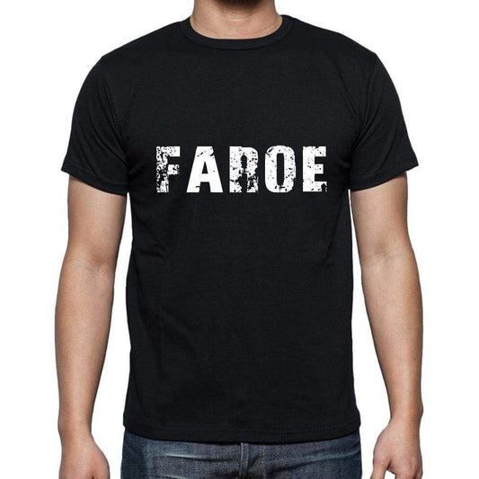 Faroe Mens Short Sleeve Round Neck T-Shirt 5 Letters Black Word 00006 - Casual