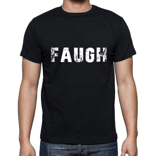 Faugh Mens Short Sleeve Round Neck T-Shirt 5 Letters Black Word 00006 - Casual