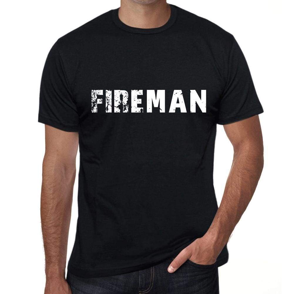 fireman Mens Vintage T shirt Black Birthday Gift 00555 - Ultrabasic