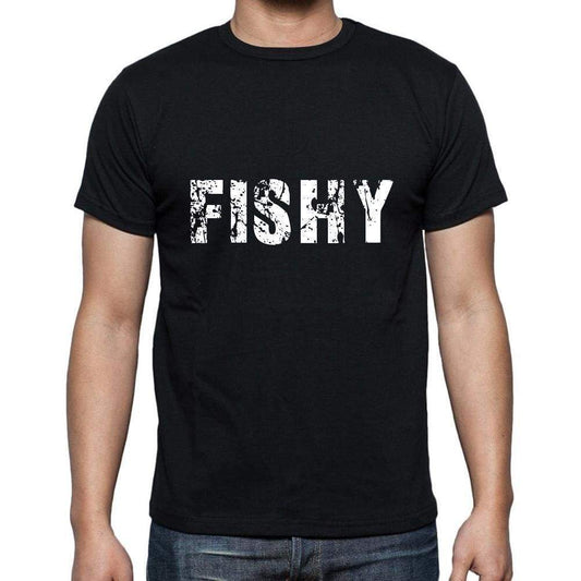 Fishy Mens Short Sleeve Round Neck T-Shirt 5 Letters Black Word 00006 - Casual