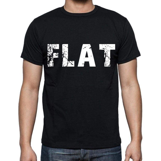 Flat Mens Short Sleeve Round Neck T-Shirt Black T-Shirt En