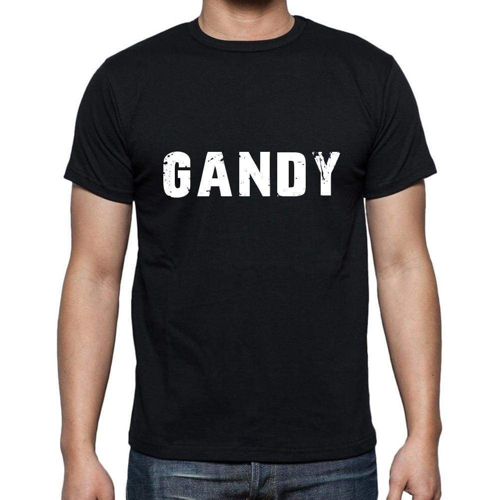Gandy Mens Short Sleeve Round Neck T-Shirt 5 Letters Black Word 00006 - Casual