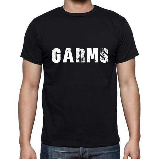 Garms Mens Short Sleeve Round Neck T-Shirt 5 Letters Black Word 00006 - Casual