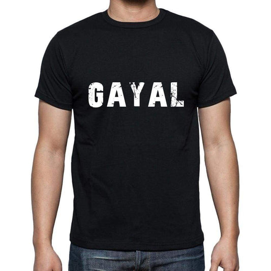 Gayal Mens Short Sleeve Round Neck T-Shirt 5 Letters Black Word 00006 - Casual