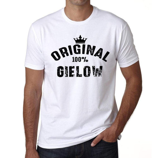 Gielow 100% German City White Mens Short Sleeve Round Neck T-Shirt 00001 - Casual