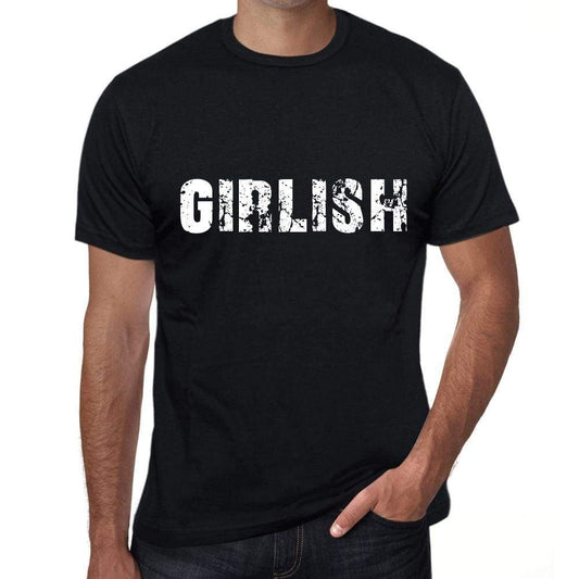 girlish Mens Vintage T shirt Black Birthday Gift 00555 - Ultrabasic