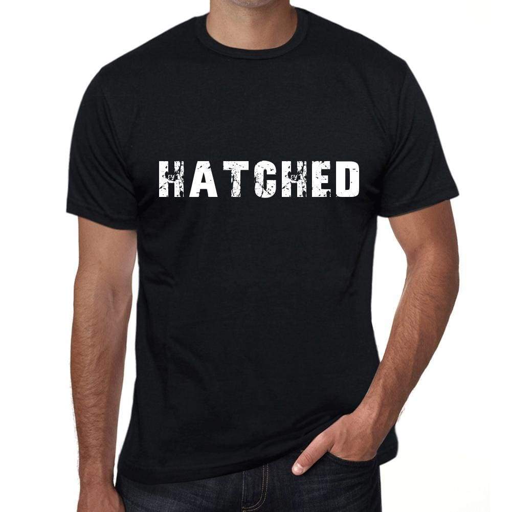 Hatched Mens Vintage T Shirt Black Birthday Gift 00555 - Black / Xs - Casual