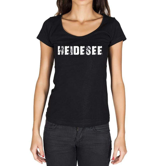 Heidesee German Cities Black Womens Short Sleeve Round Neck T-Shirt 00002 - Casual