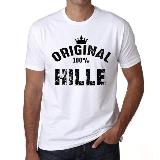 Hille 100% German City White Mens Short Sleeve Round Neck T-Shirt 00001 - Casual