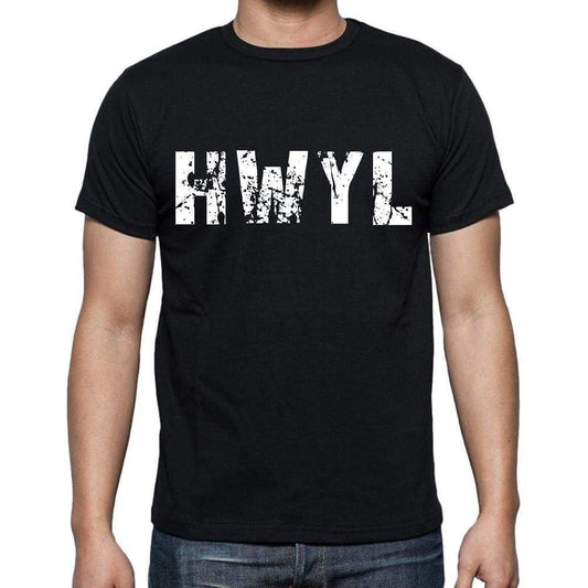 Hwyl Mens Short Sleeve Round Neck T-Shirt 4 Letters Black - Casual