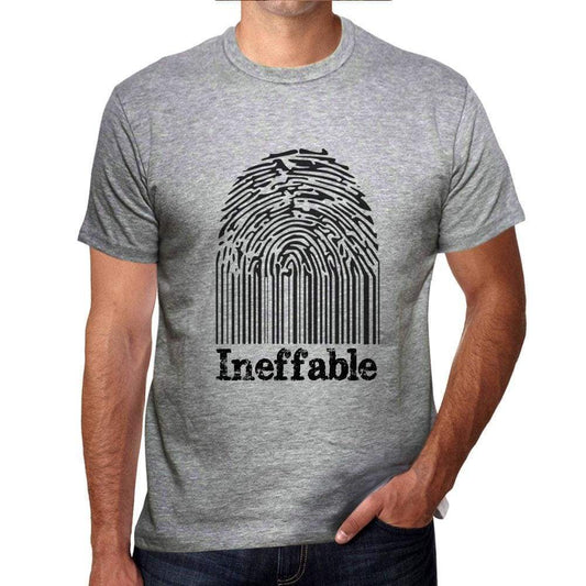 Ineffable Fingerprint Grey Mens Short Sleeve Round Neck T-Shirt Gift T-Shirt 00309 - Grey / S - Casual
