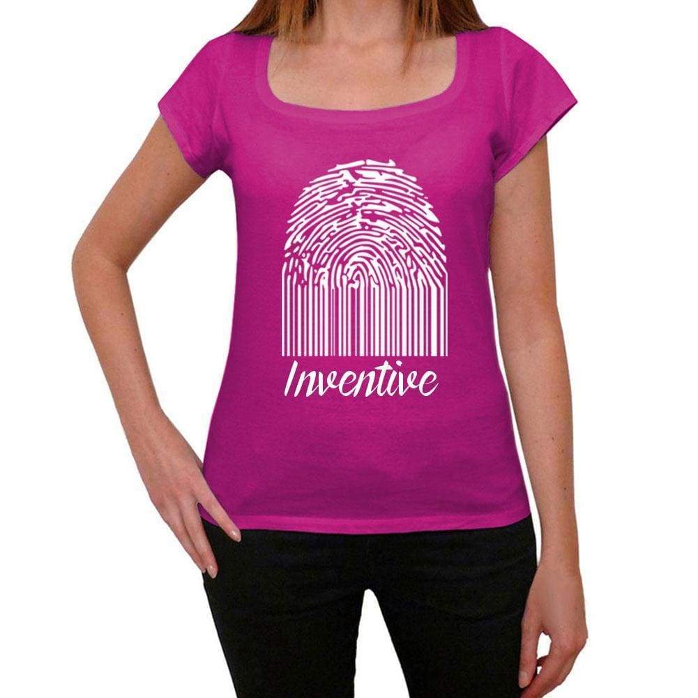 Inventive Fingerprint Pink Womens Short Sleeve Round Neck T-Shirt Gift T-Shirt 00307 - Pink / Xs - Casual