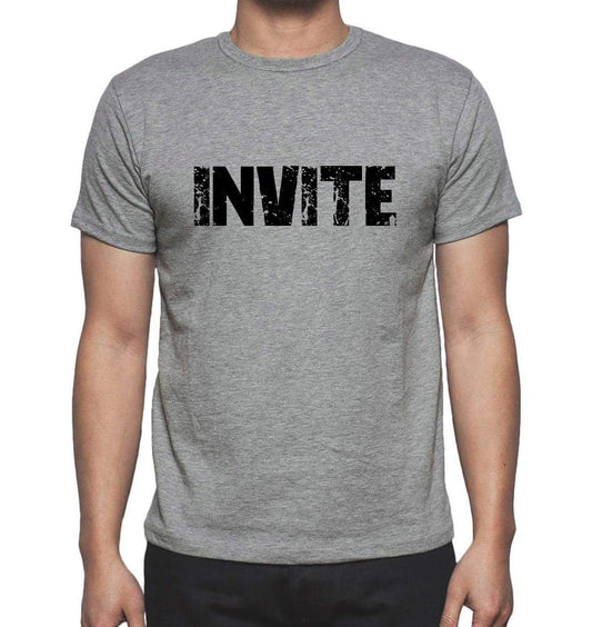 Invite Grey Mens Short Sleeve Round Neck T-Shirt 00018 - Grey / S - Casual