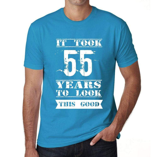 It Took 55 Years To Look This Good Mens T-Shirt Blue Birthday Gift 00480 - Blue / Xs - Casual