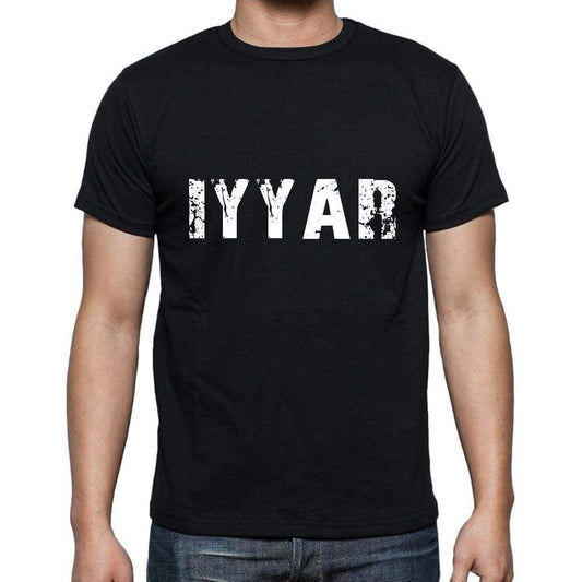 Iyyar Mens Short Sleeve Round Neck T-Shirt 5 Letters Black Word 00006 - Casual