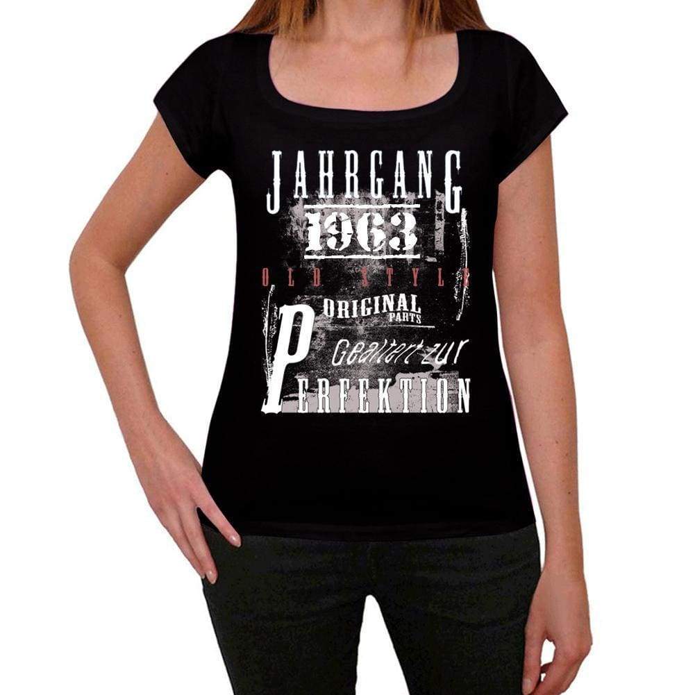 Jahrgang Birthday 1963 Black Womens Short Sleeve Round Neck T-Shirt Gift T-Shirt 00353 - Black / Xs - Casual