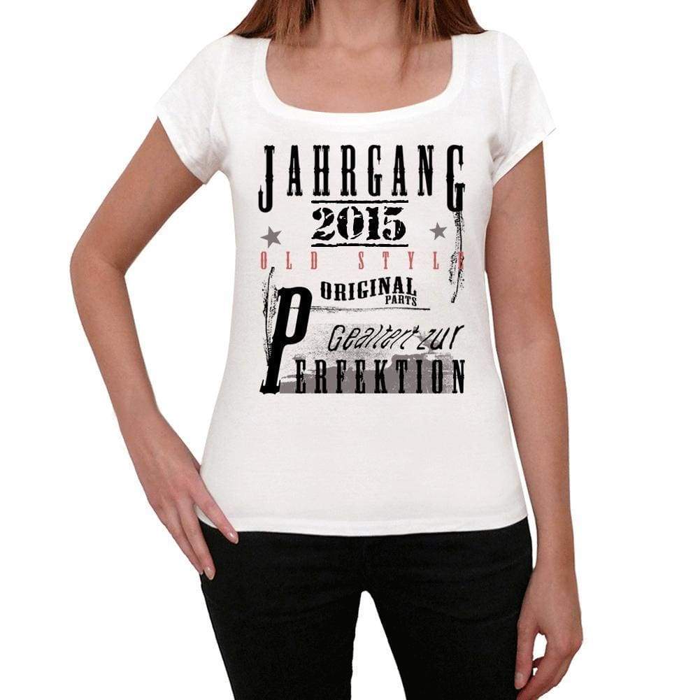 Jahrgang Birthday 2015 White Womens Short Sleeve Round Neck T-Shirt Gift T-Shirt 00351 - White / Xs - Casual