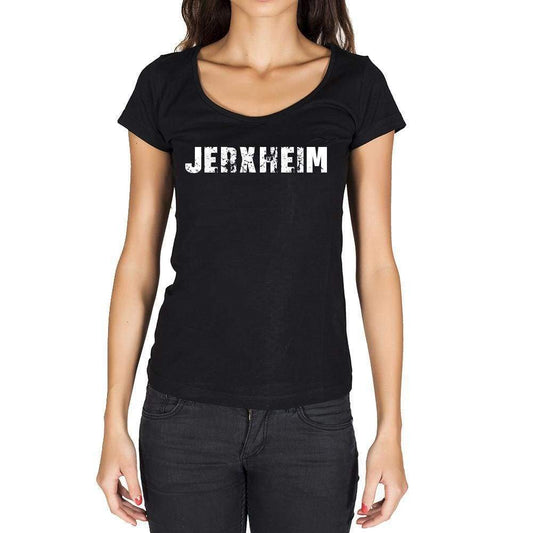Jerxheim German Cities Black Womens Short Sleeve Round Neck T-Shirt 00002 - Casual