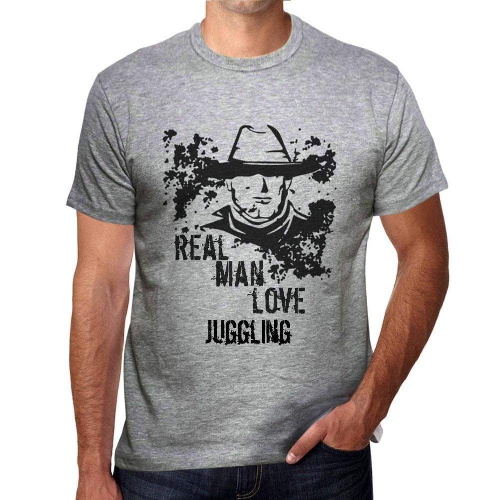 Juggling Real Men Love Juggling Mens T Shirt Grey Birthday Gift 00540 - Grey / S - Casual