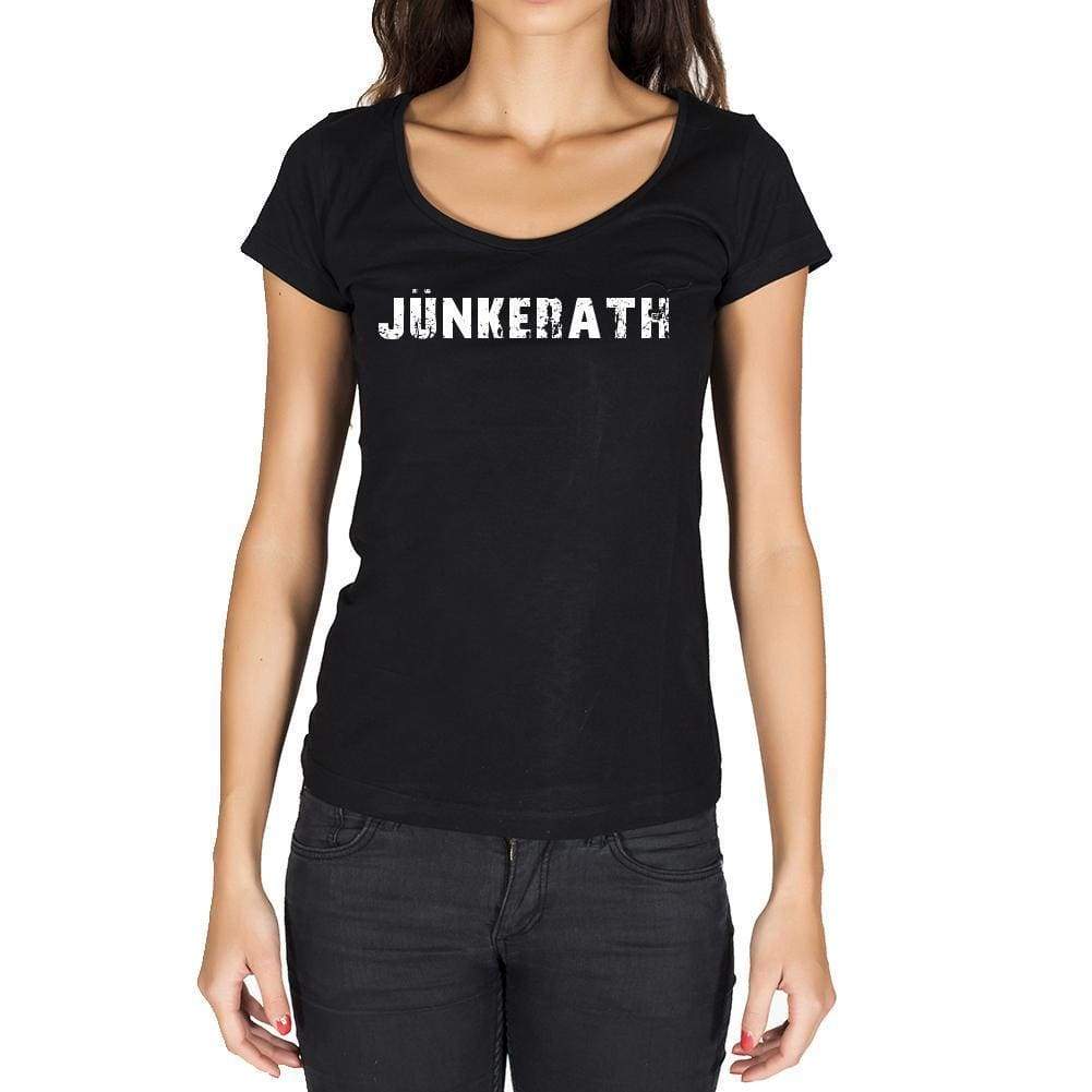 Jünkerath German Cities Black Womens Short Sleeve Round Neck T-Shirt 00002 - Casual